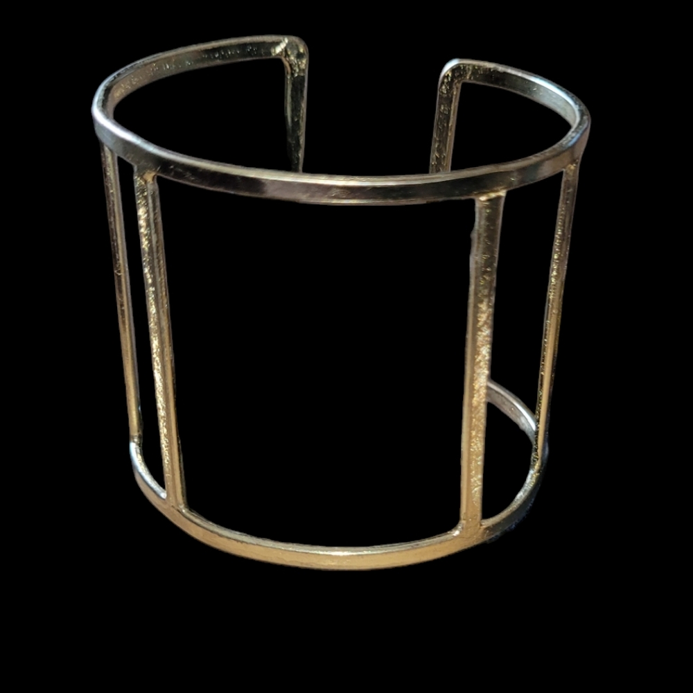 Gold open chunky bangle bracelet